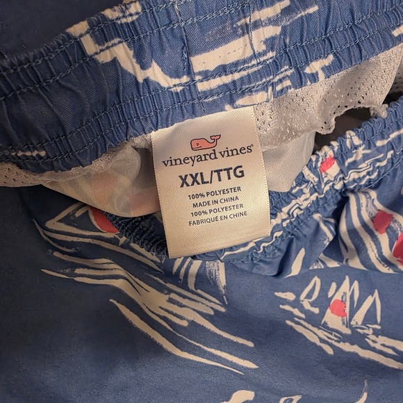 Vineyard Vines XXL Swim Trunks‎ Sailboat Print Blue Mens Swimsuit Shorts - Picture 2 of 4